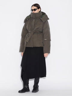 Steilia Brushed Down Jacket - Dark Green