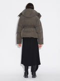 Steilia Brushed Down Jacket - Dark Green