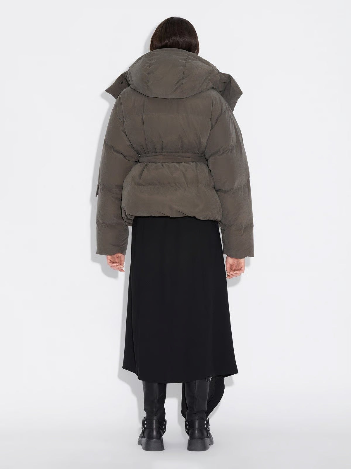 Steilia Brushed Down Jacket - Dark Green