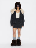 Furry Trapper Hat - Dk. Brown