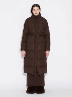 W Tech Wool Down Coat - Dark Brown