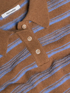 Olivia Wool Polo - Brown Stripe