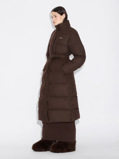 W Tech Wool Down Coat - Dark Brown