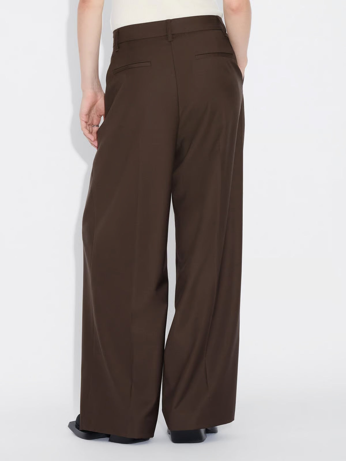 Alexa Pleat Trousers - Brown