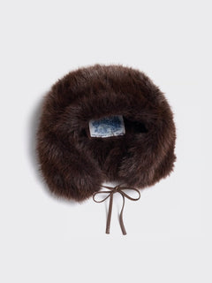 Furry Trapper Hat - Dk. Brown