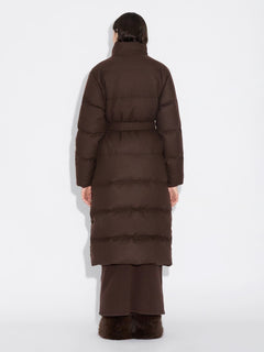 W Tech Wool Down Coat - Dark Brown