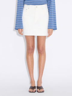 Denim Mini Skirt - White