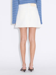 Denim Mini Skirt - White