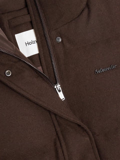 W Tech Wool Down Coat - Dark Brown