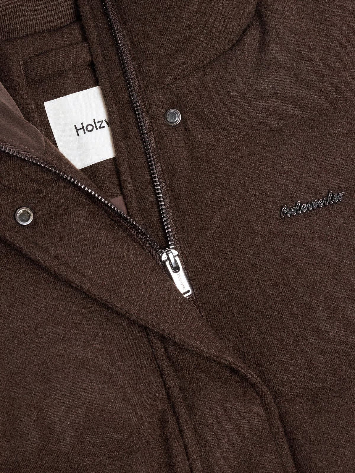 W Tech Wool Down Coat - Dark Brown