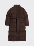 W Tech Wool Down Coat - Dark Brown