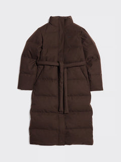 W Tech Wool Down Coat - Dark Brown