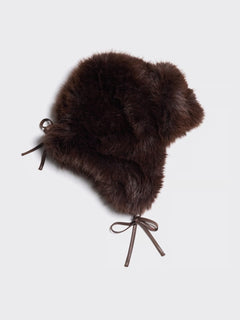 Furry Trapper Hat - Dk. Brown