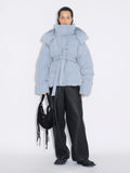 Steilia Brushed Down Jacket - Light Blue