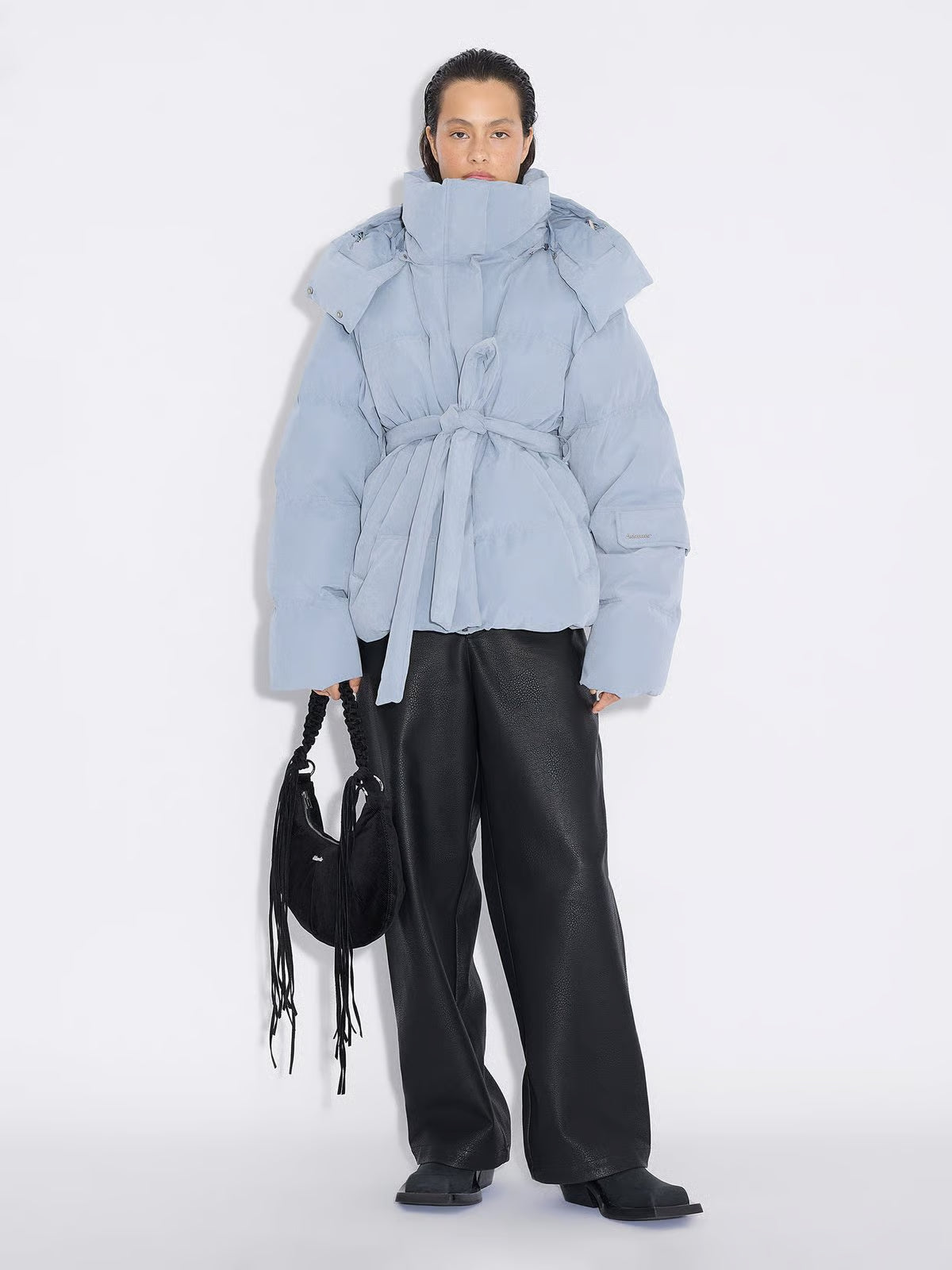 Steilia Brushed Down Jacket - Light Blue