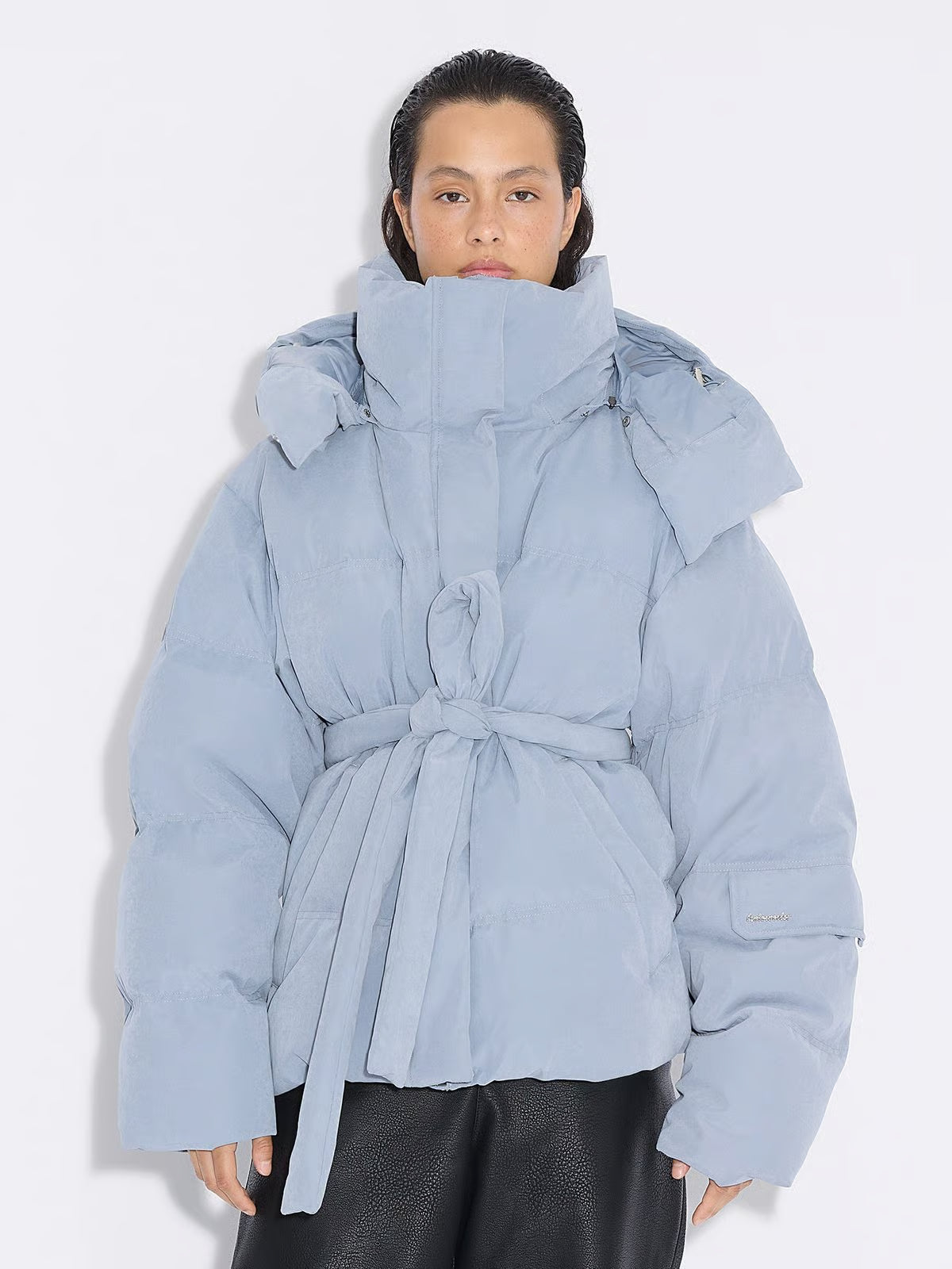 Steilia Brushed Down Jacket - Light Blue