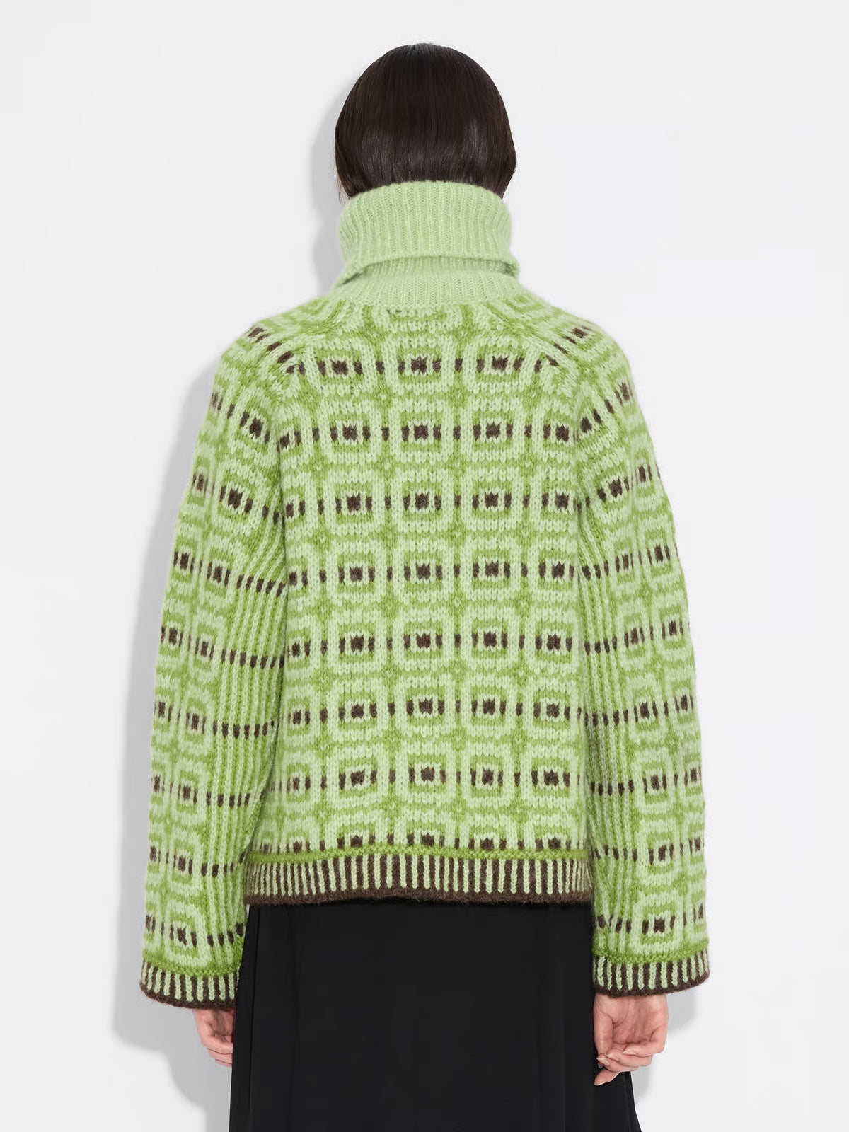 Norwegian Wool Turtleneck - Green Mix
