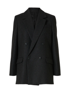 Elin Wool Blend Blazer - Black Herringbone