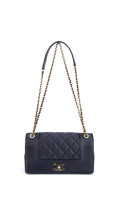 Chanel Mademoiselle Flap Bag Medium - Navy