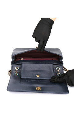 Chanel Mademoiselle Flap Bag Medium - Navy