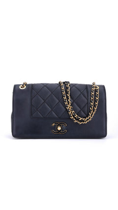 Chanel Mademoiselle Flap Bag Medium - Navy