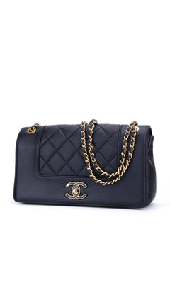 Chanel Mademoiselle Flap Bag Medium - Navy