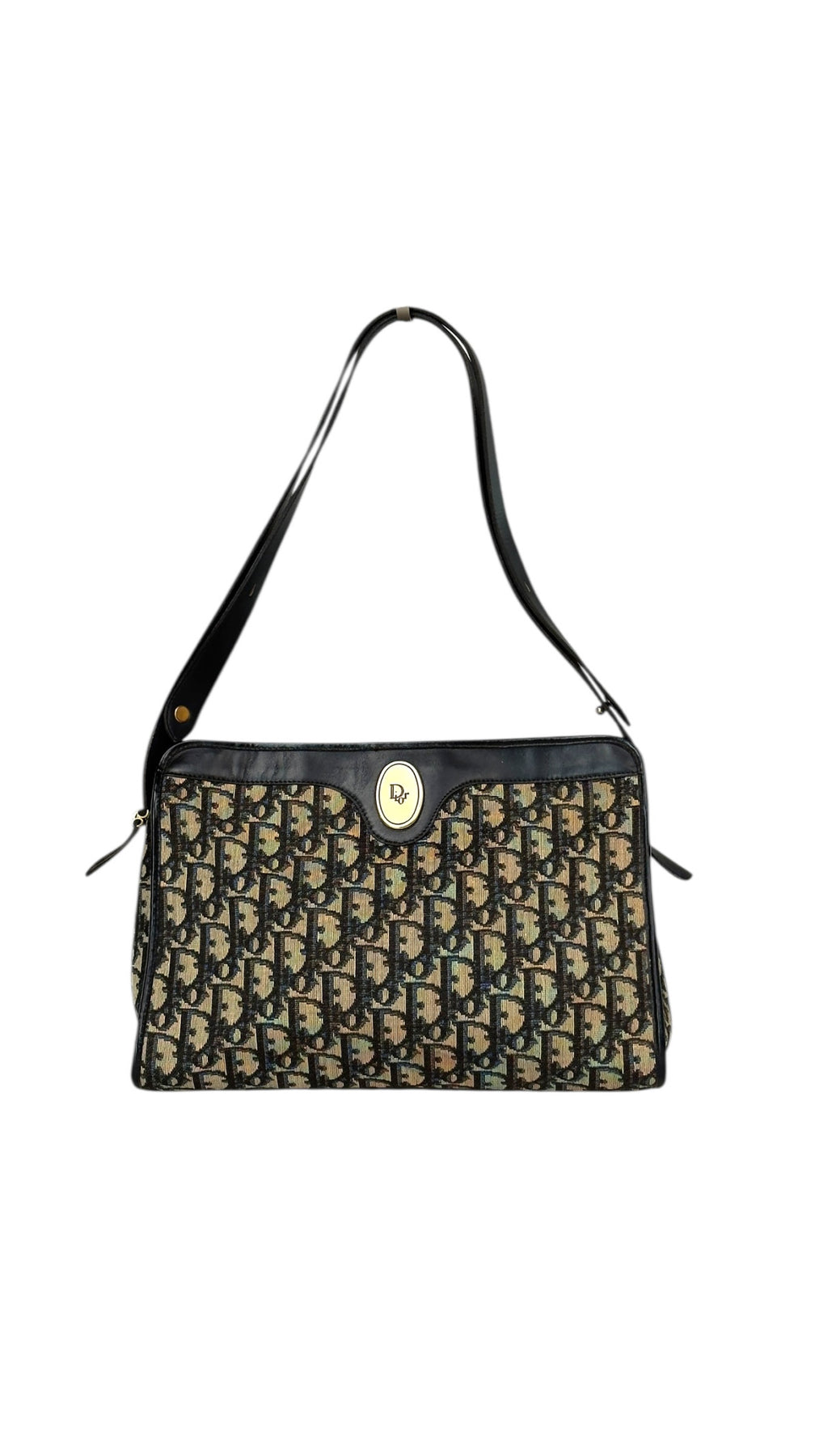 Dior Trotter Canvas Shoulder Bag - Black