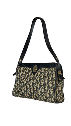 Dior Trotter Canvas Shoulder Bag - Black