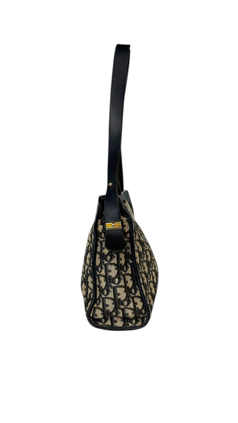 Dior Trotter Canvas Shoulder Bag - Black