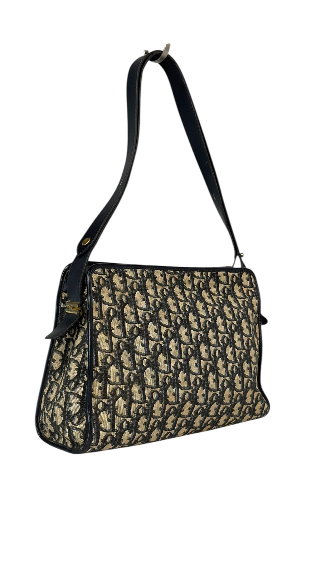 Dior Trotter Canvas Shoulder Bag - Black