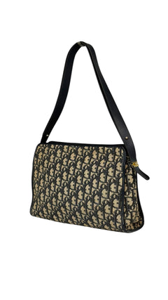 Dior Trotter Canvas Shoulder Bag - Black