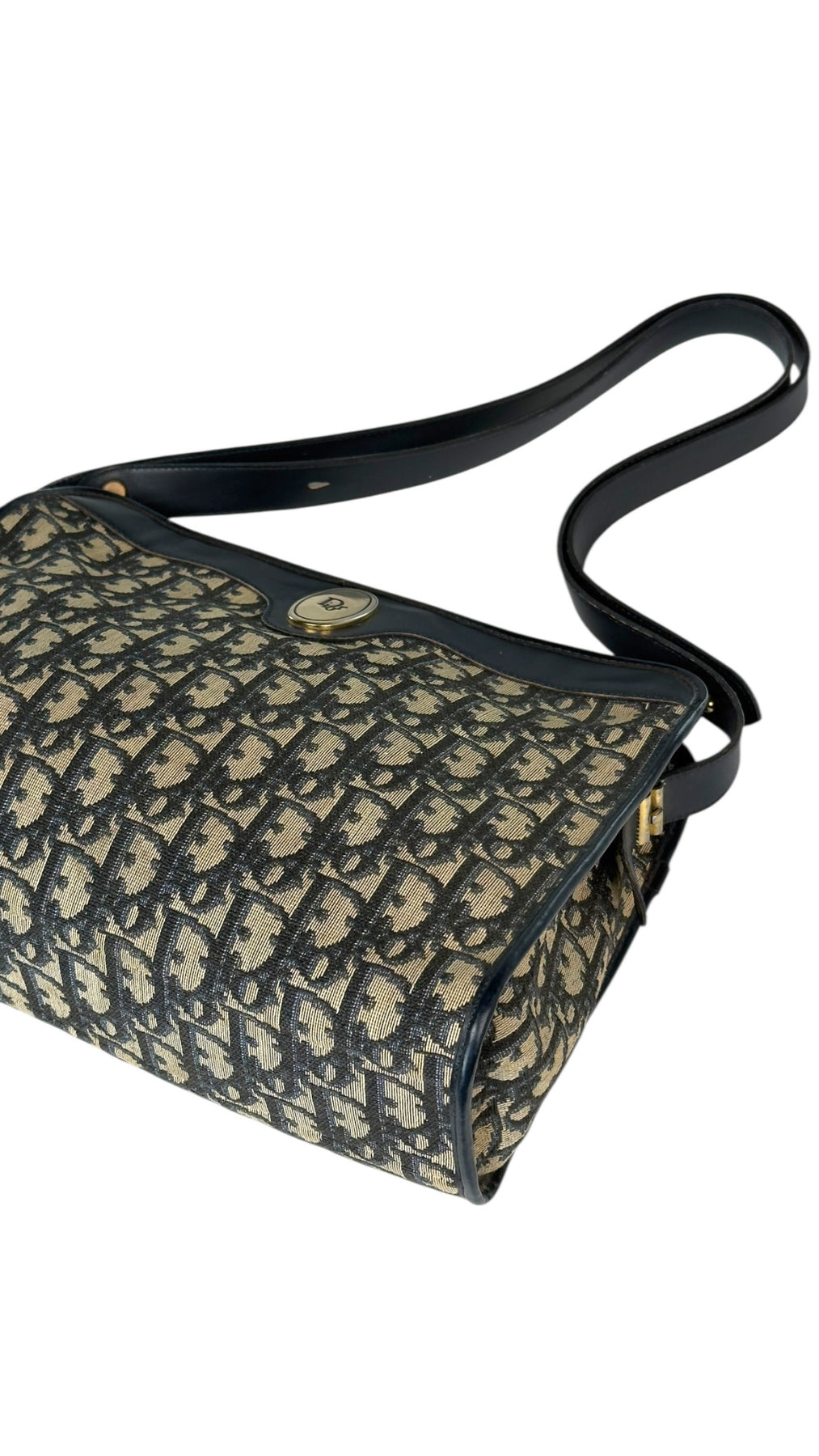 Dior Trotter Canvas Shoulder Bag - Black