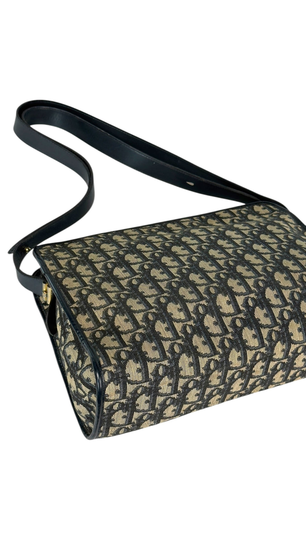 Dior Trotter Canvas Shoulder Bag - Black