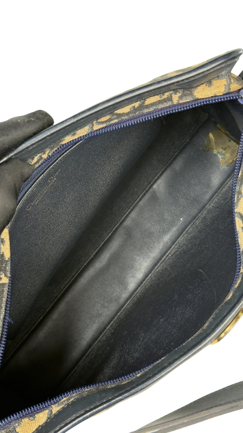 Dior Trotter Canvas Shoulder Bag - Black