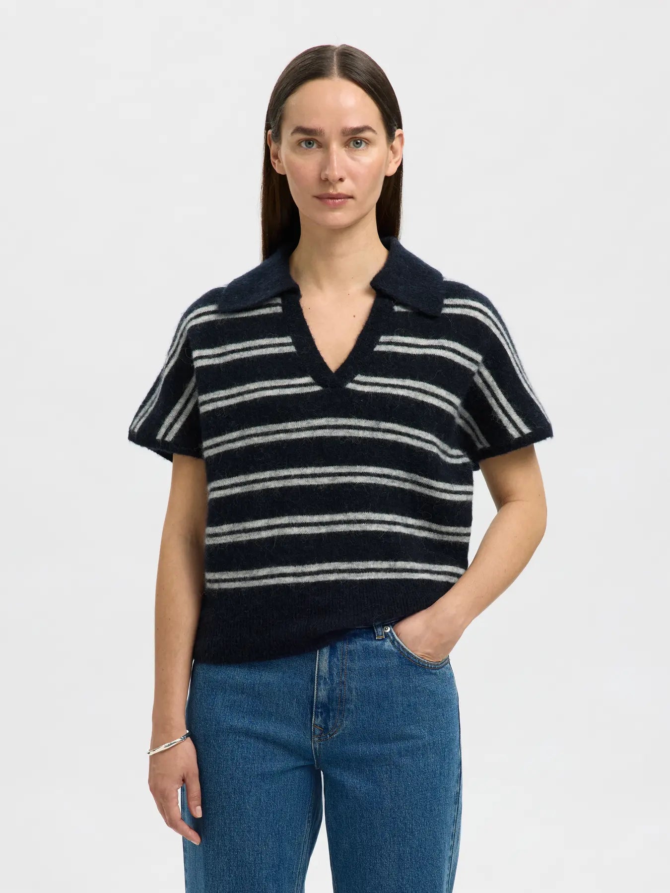 Lulu Ss Knit Polo - Dark Sapphire Lgm