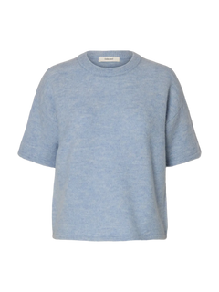 Lulu 2/4 Knit O-Neck - Cashmere Blue Melange