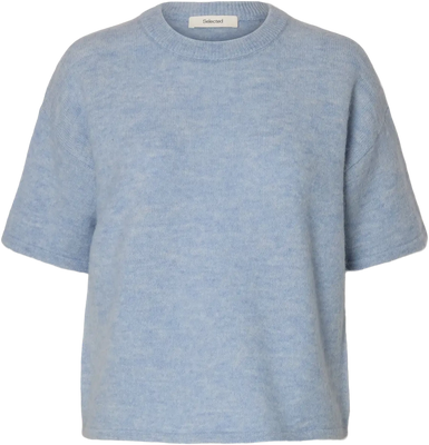 Lulu 2/4 Knit O-Neck - Cashmere Blue Melange
