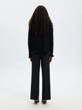 Lulu Frill Ls Knit Cardigan - Dark Sapphire Melange