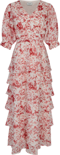 Noorie Blur Print Dress - Red