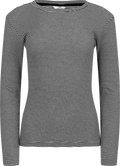 2X2 Cotton Stripe Tuba Tee Ls - Black/Vanilla Ice