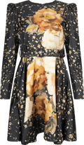 Tailored Satin Belt Dress - Black Rose
