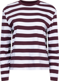 Essential Ls Striped Boxy Tee - Fig Bright White
