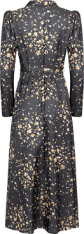 Tailored Satin Shirt Dress - Black Rose