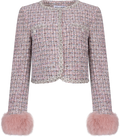 Boucle Fur Cuff Jacket - Pink
