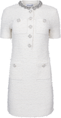 Textured Knit Mini Dress - Cream