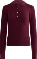 Marte LS Rib Polo Knit  - Wine