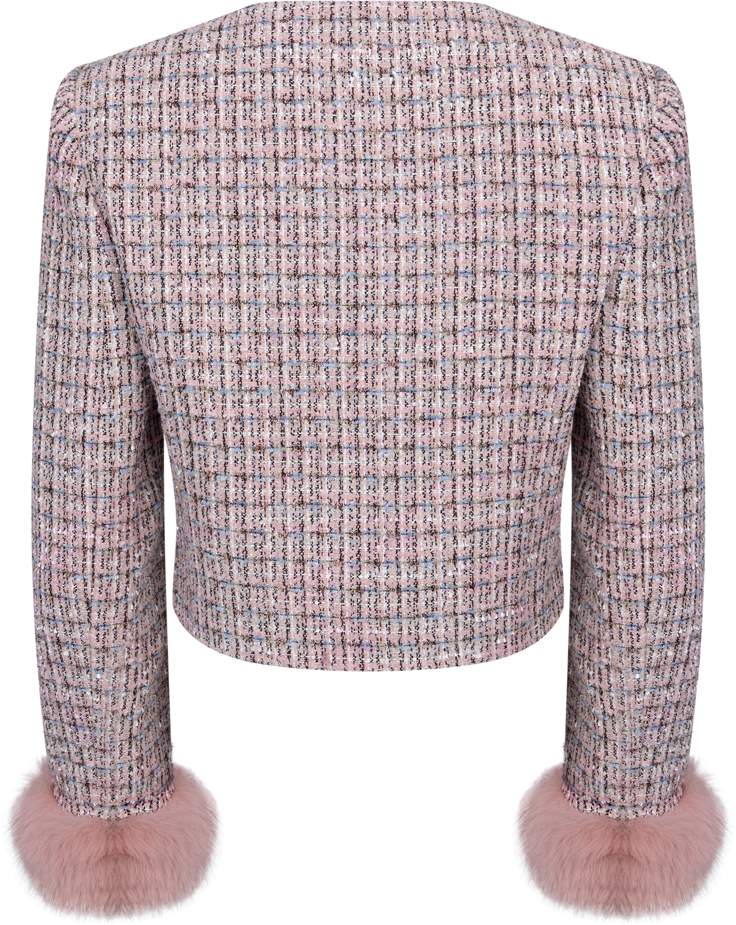 Boucle Fur Cuff Jacket - Pink