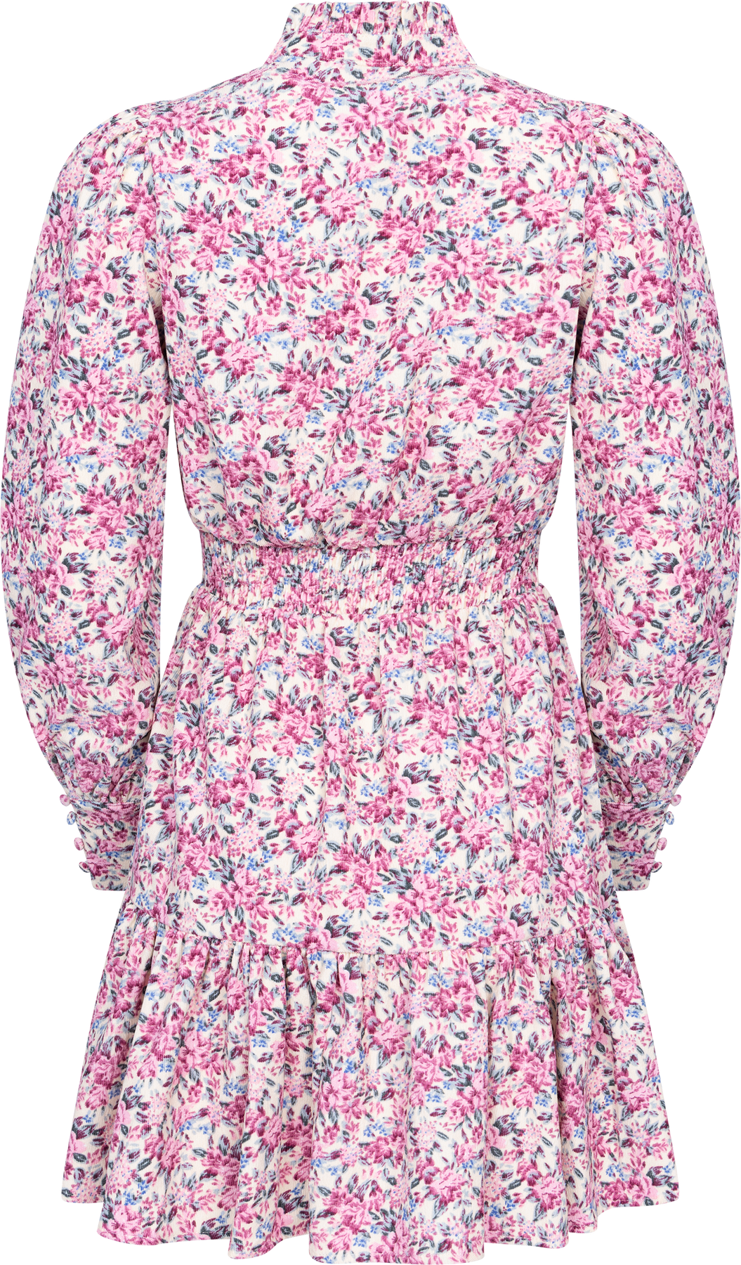Liv Cord Flower Dress - Pink Flower