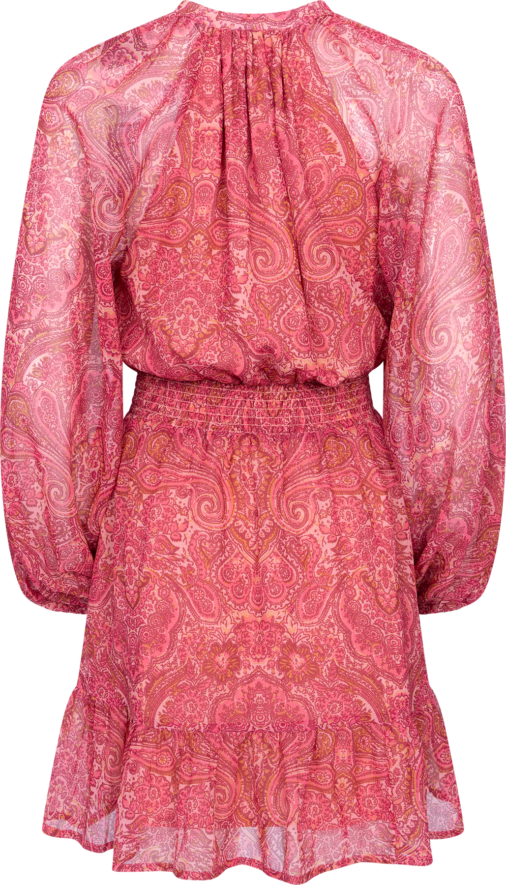 Raina Chiffon B Dress - Red Paisley