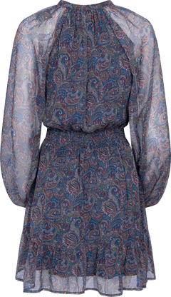 Raina Chiffon Dress - Blue Paisley